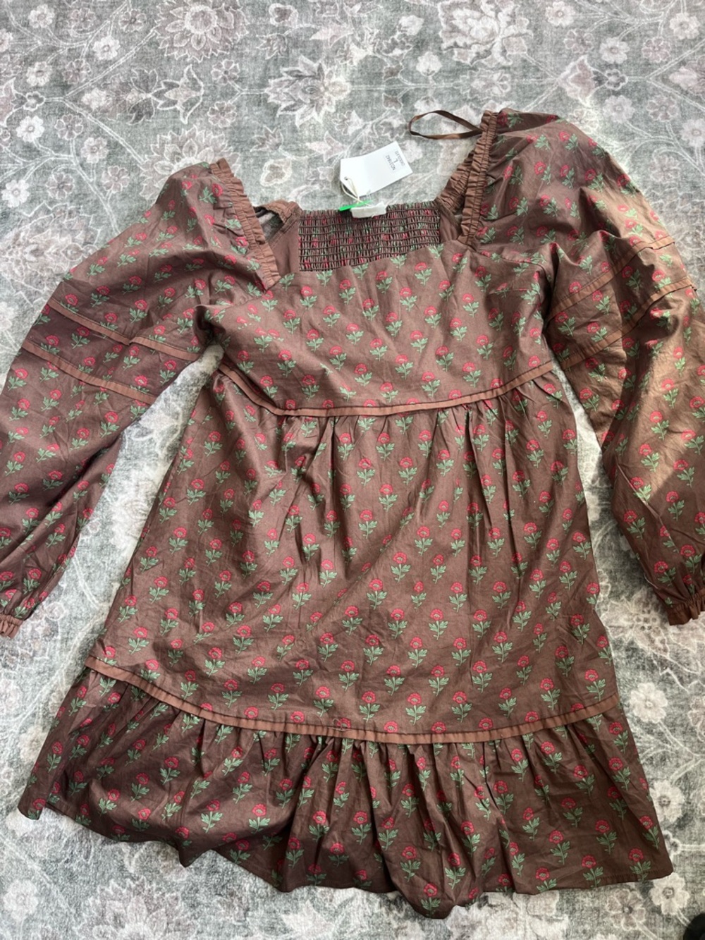 Cottage core brown dress